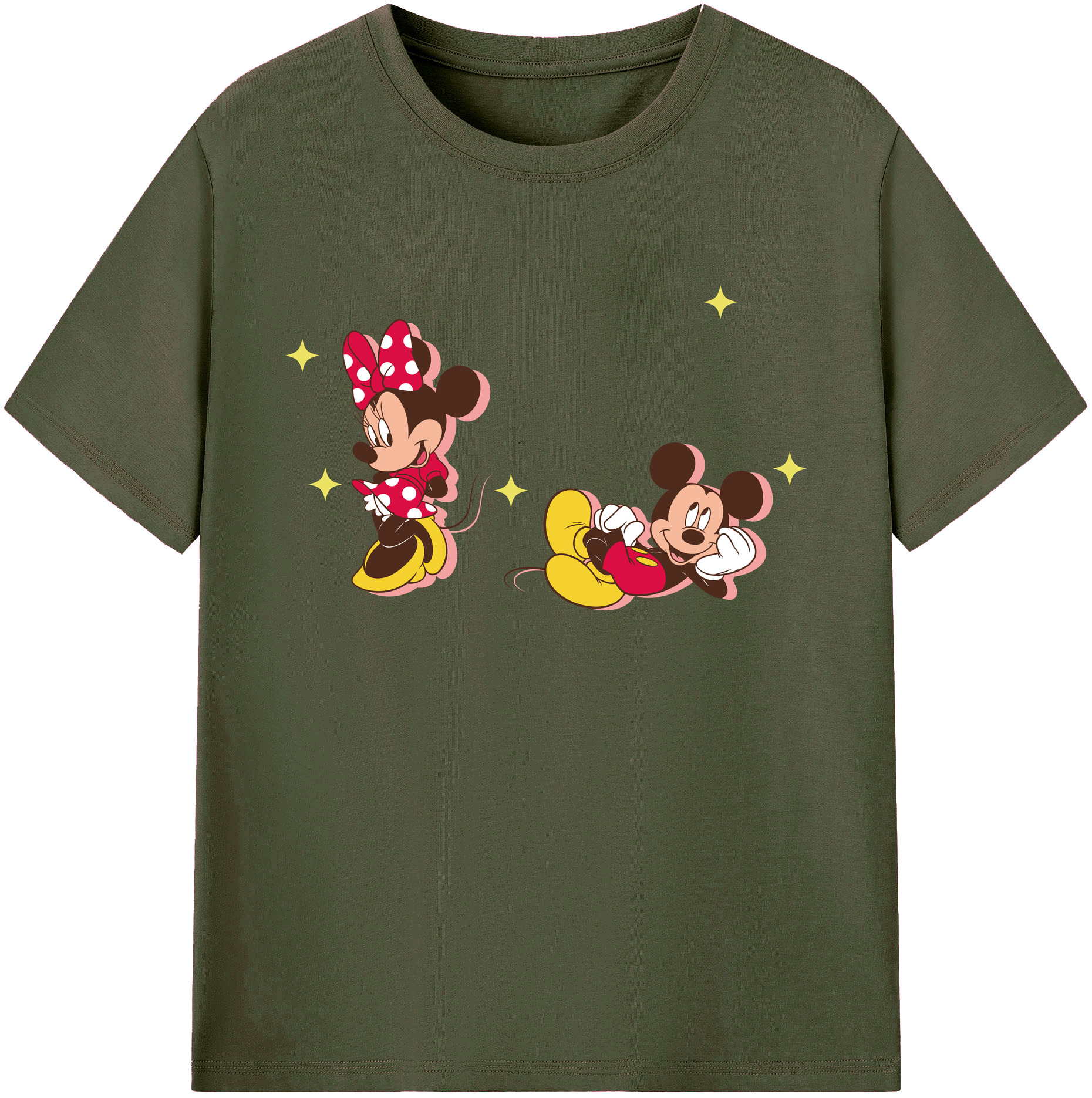 ミッキーマウス Mickey Mouse 綿100％ メンズ半袖Tシャツ｜肌触りやわらか＆通気性